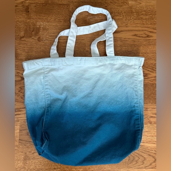 NWOT Athelta Canvas Blue Ombré Tote Bag. - Picture 3 of 10